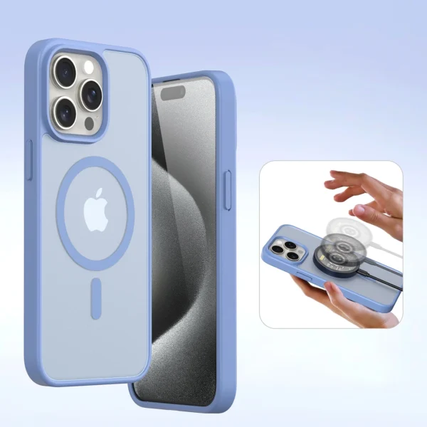 Dux Ducis Lawa Leather Case for iPhone 15 Pro Max - Blueeng