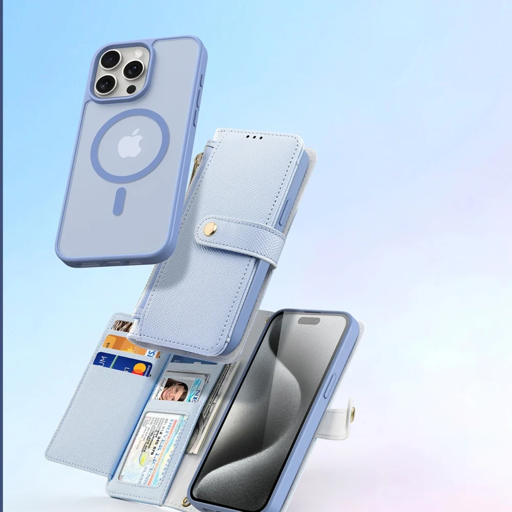Dux Ducis Lawa Leather Case for iPhone 15 Pro Max - Blueeng