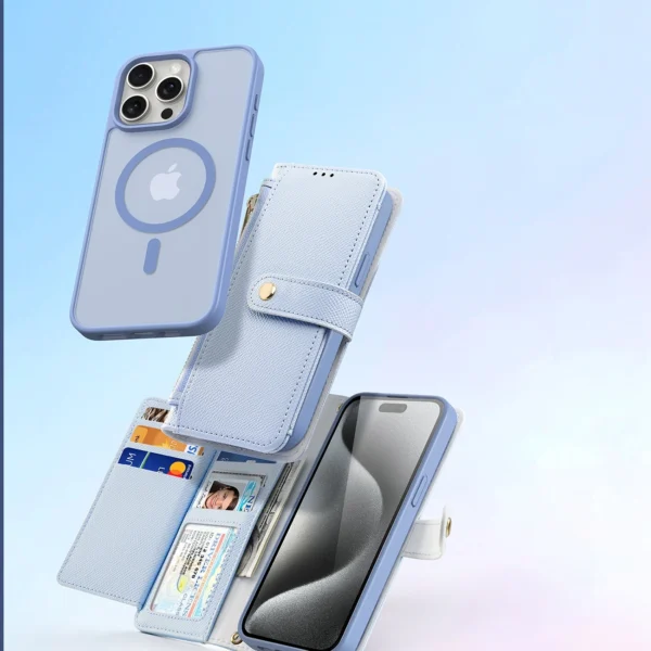 Dux Ducis Lawa Leather Case for iPhone 15 Pro Max - Blueeng