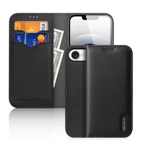 Dux Ducis Hivo iPhone 16e Case with Flip and RFID Protection - Blackeng