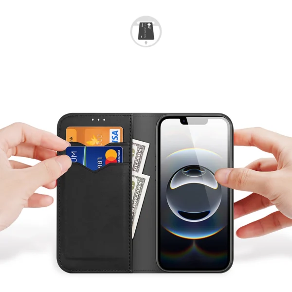 Dux Ducis Hivo iPhone 16e Case with Flip and RFID Protection - Blackeng