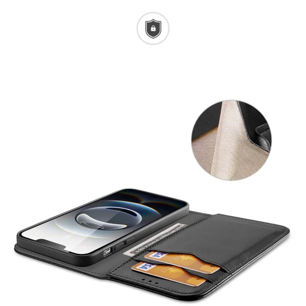 Dux Ducis Hivo iPhone 16e Case with Flip and RFID Protection - Blackeng