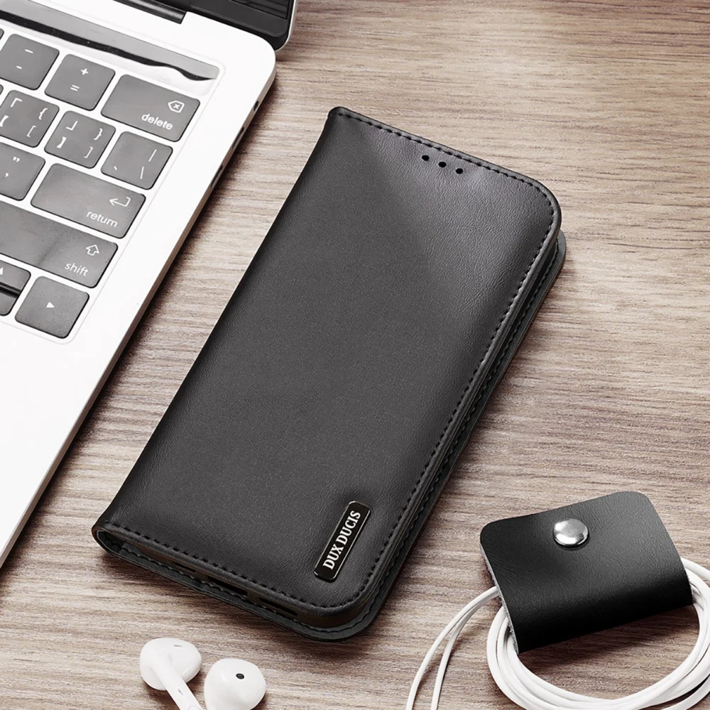 Dux Ducis Hivo iPhone 16e Case with Flip and RFID Protection - Blackeng