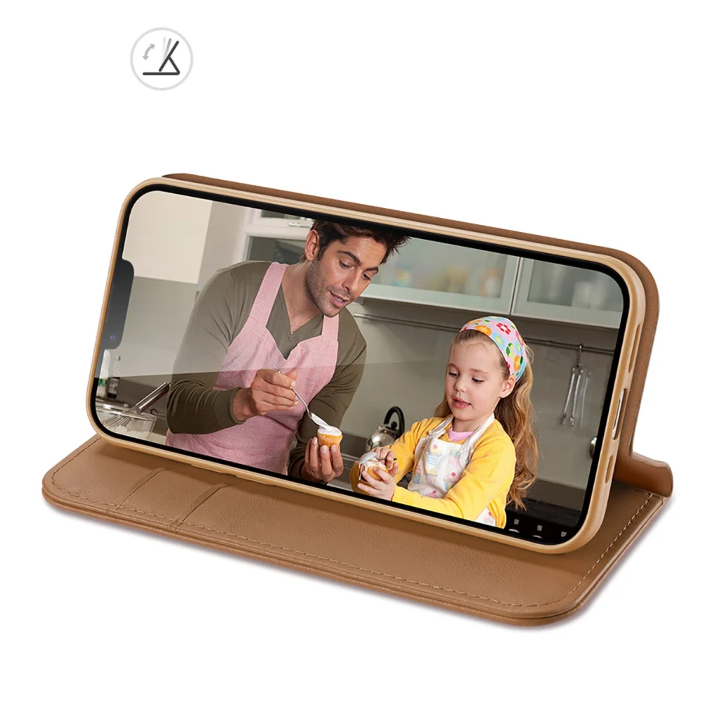 Dux Ducis Hivo iPhone 16e Case with Flip and RFID Protection - Browneng
