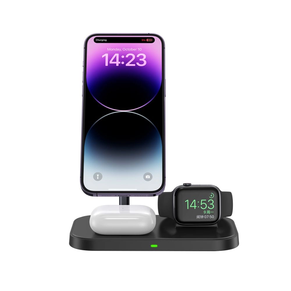 Tech-Protect QI15W-A22 MagSafe Inductive Charger with 3in1 MagSafe Stand for Smartphone / Apple Watch / AirPods - Blackeng