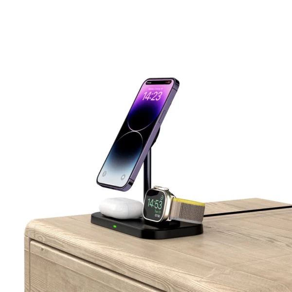 Tech-Protect QI15W-A22 MagSafe Inductive Charger with 3in1 MagSafe Stand for Smartphone / Apple Watch / AirPods - Blackeng