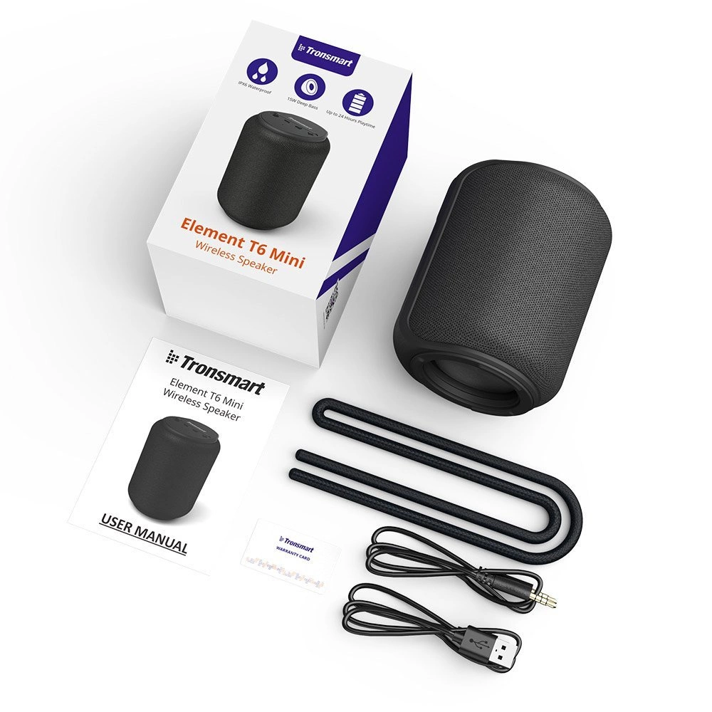 Tronsmart T6 Mini Bluetooth 5.3 15W Wireless Speaker - Blackeng