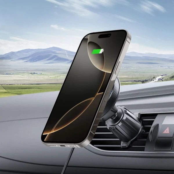 Tech-Protect MM15W-V4 Magnetic MagSafe 15W Car Holder for Cockpit / Windshield / Air Vent - Blackeng