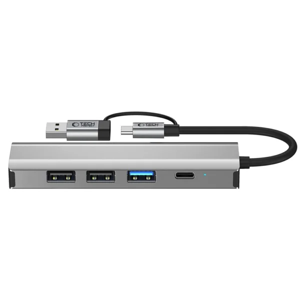 Tech-Protect HB03 HUB Adapter 5in1 USB-C + USB2.0 + USB3.0 + RJ45 - grayeng