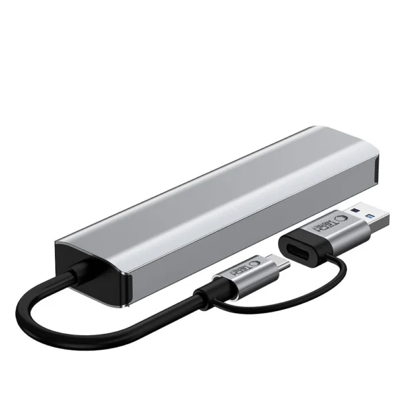 Tech-Protect HB03 HUB Adapter 5in1 USB-C + USB2.0 + USB3.0 + RJ45 - grayeng