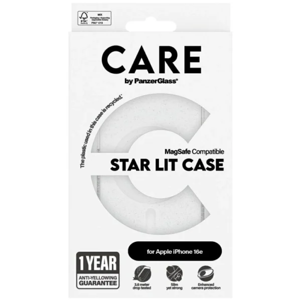 CARE by PanzerGlass Flagship Urban Combat StarLight White MagSafe iPhone 16e Case - Cleareng