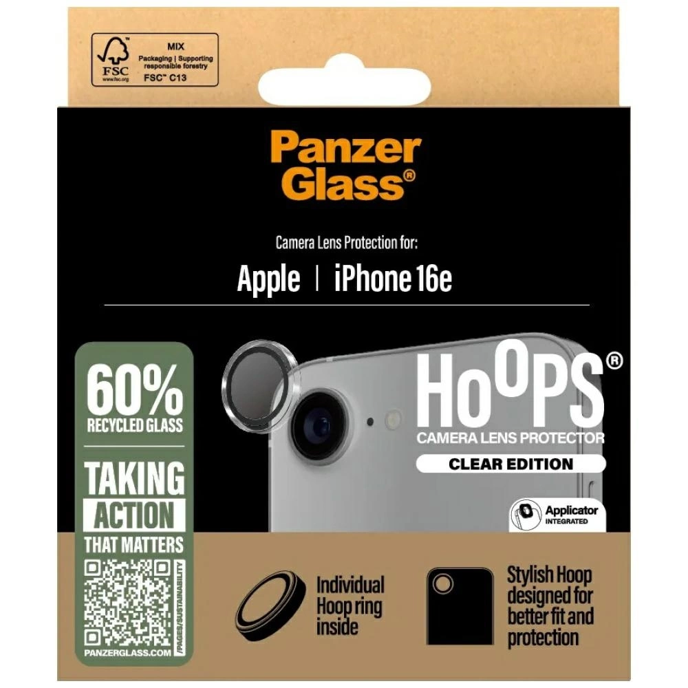 191153_4 PanzerGlass Hoops Lens Protector for iPhone 16e - Clear Tempered Glasseng