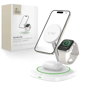 Tech-Protect QI15W-A46 3in1 Magnetic MagSafe Inductive Charger - Whiteeng
