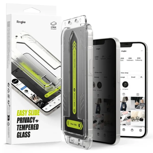 Ringke Easy Slide Privacy Glass 2-pack for iPhone 13 / 13 Pro / 14 / 16eeng