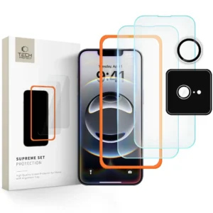 Tech-Protect Supreme Tempered Glass Set 3-Pack for iPhone 16e - Cleareng