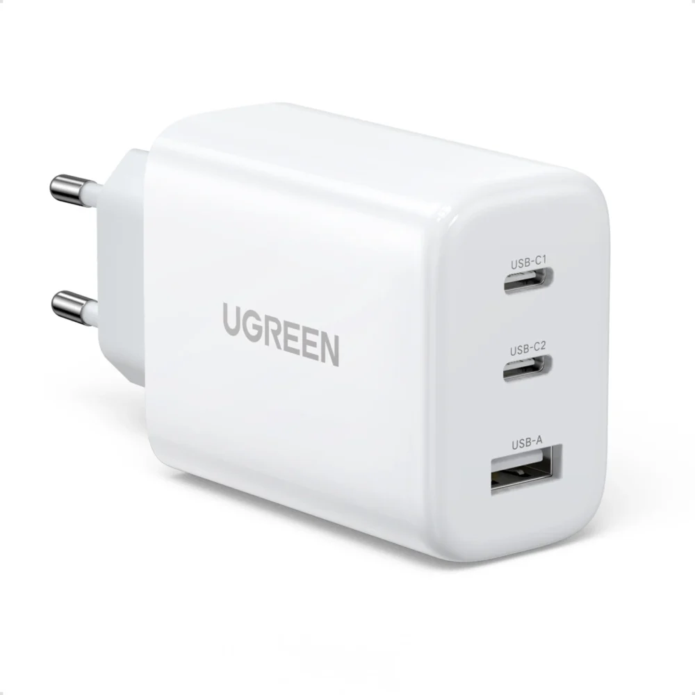Ugreen fast charger 2x USB Type C / USB 65W PD3.0, QC3.0/4.0+ white (CD275)eng