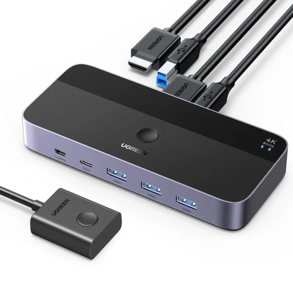 Ugreen CM664 HDMI switch 2in1 KVM switch - blackeng
