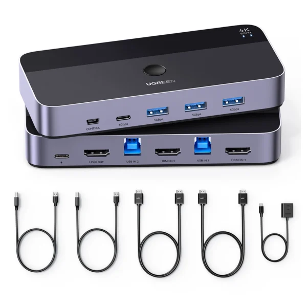 Ugreen CM664 HDMI switch 2in1 KVM switch - blackeng