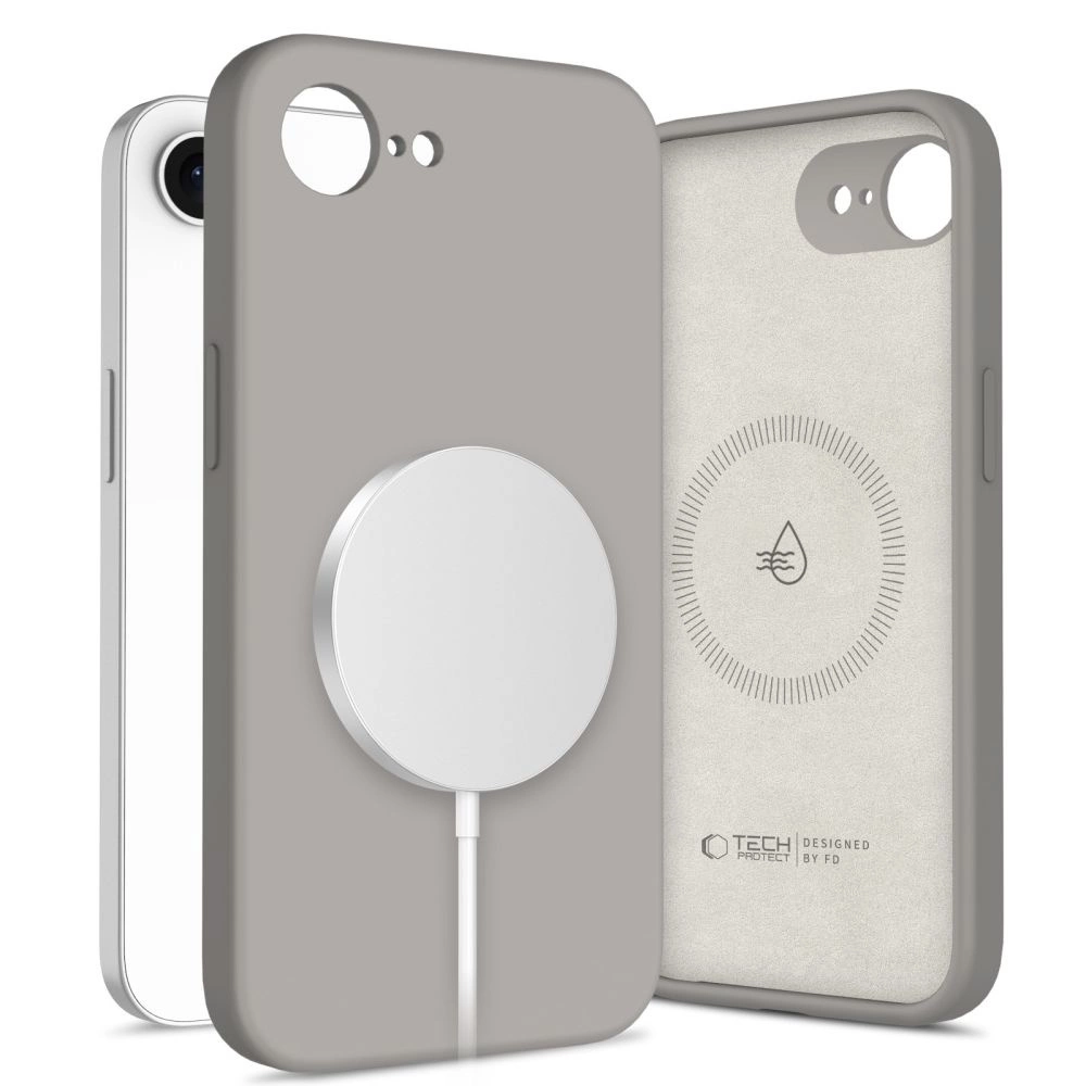 Tech-Protect Liquid Silicone MagSafe iPhone 16e Case - Grayeng