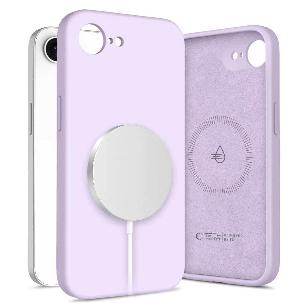 Tech-Protect Liquid Silicone MagSafe iPhone 16e Case - Purpleeng