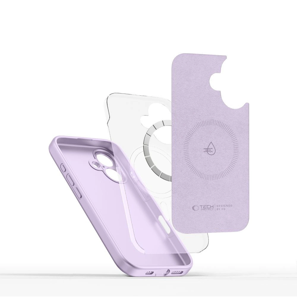 Tech-Protect Liquid Silicone MagSafe iPhone 16e Case - Purpleeng