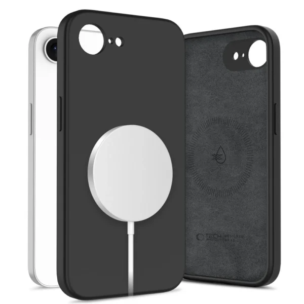 Tech-Protect Liquid Silicone MagSafe iPhone 16e Case - Blackeng