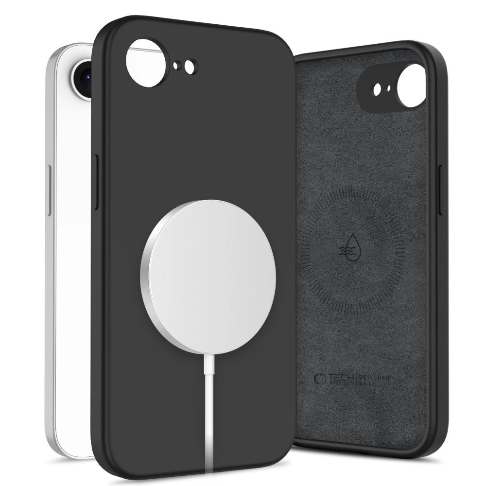 Tech-Protect Liquid Silicone MagSafe iPhone 16e Case - Blackeng
