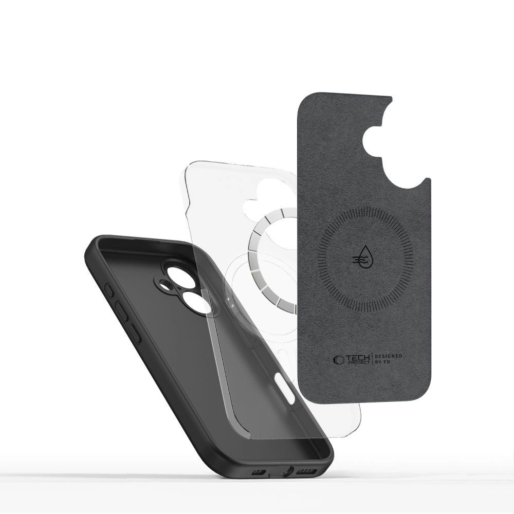Tech-Protect Liquid Silicone MagSafe iPhone 16e Case - Blackeng
