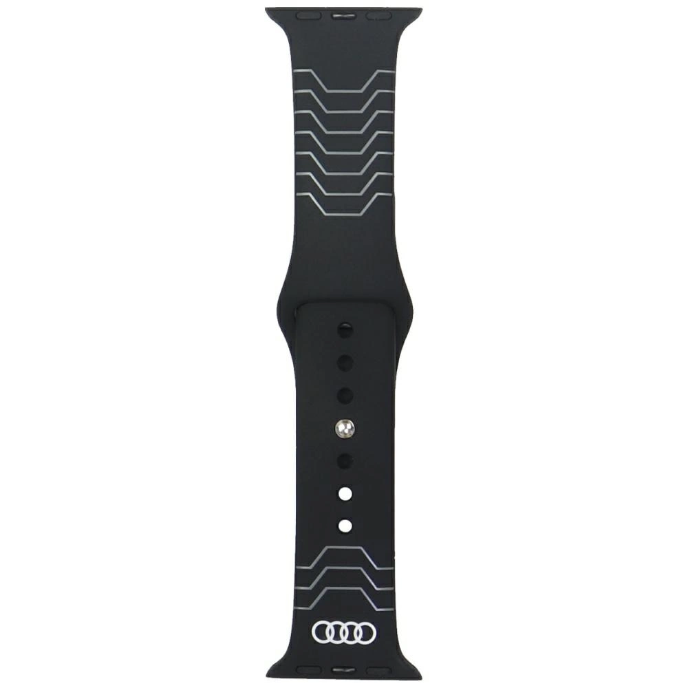 Audi Geometric Pattern Silicone Watch Strap for Apple Watch 40 / 41 / 42 mm - blackeng
