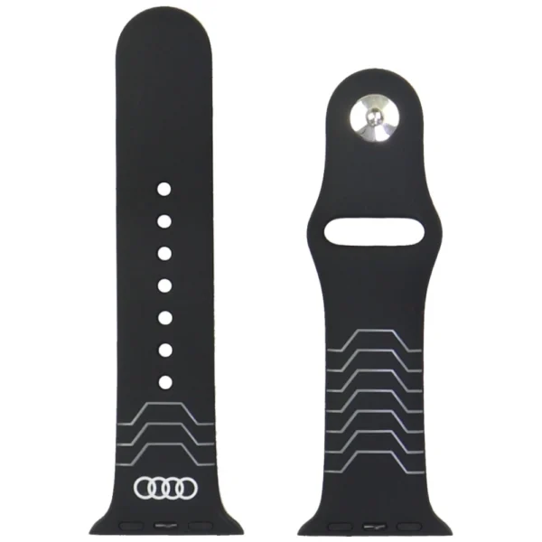 Audi Geometric Pattern Silicone Watch Strap for Apple Watch 40 / 41 / 42 mm - blackeng