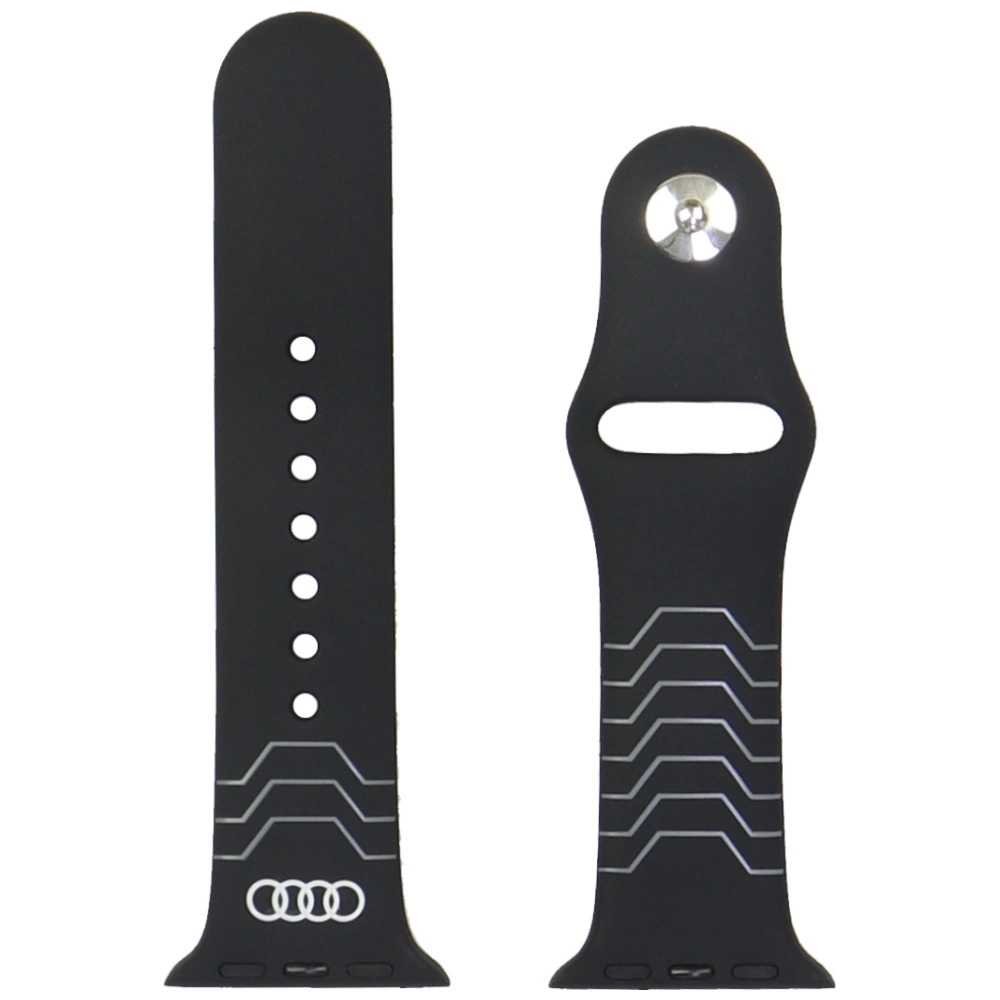 Audi Geometric Pattern Silicone Watch Strap for Apple Watch 40 / 41 / 42 mm - blackeng