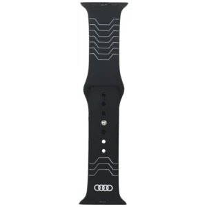 Audi Geometric Pattern Silicone Watch Strap for Apple Watch 44 / 45 / 46 / 49 mm - blackeng