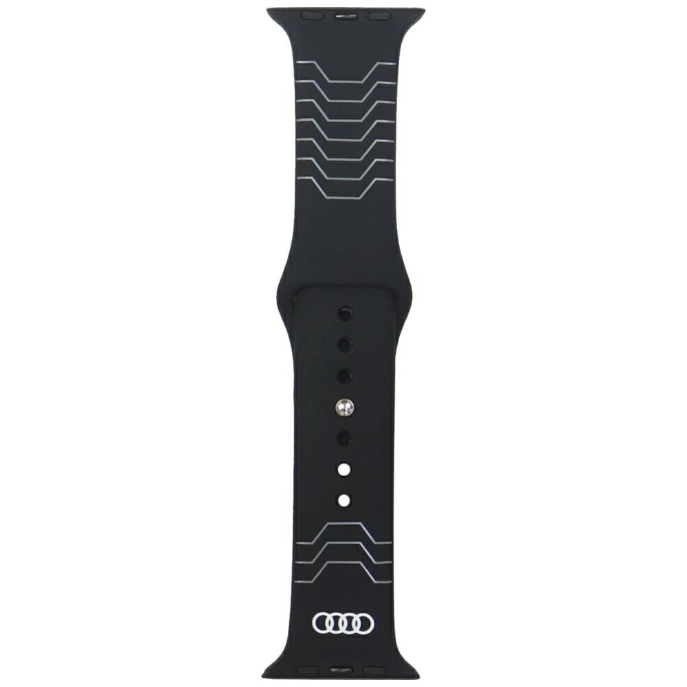 Audi Geometric Pattern Silicone Watch Strap for Apple Watch 44 / 45 / 46 / 49 mm - blackeng
