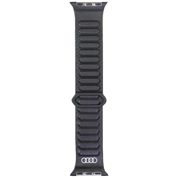 Audi Logo Genuine Leather Magnetic Ring Strap for Apple Watch 40 / 41 / 42 mm - Blackeng