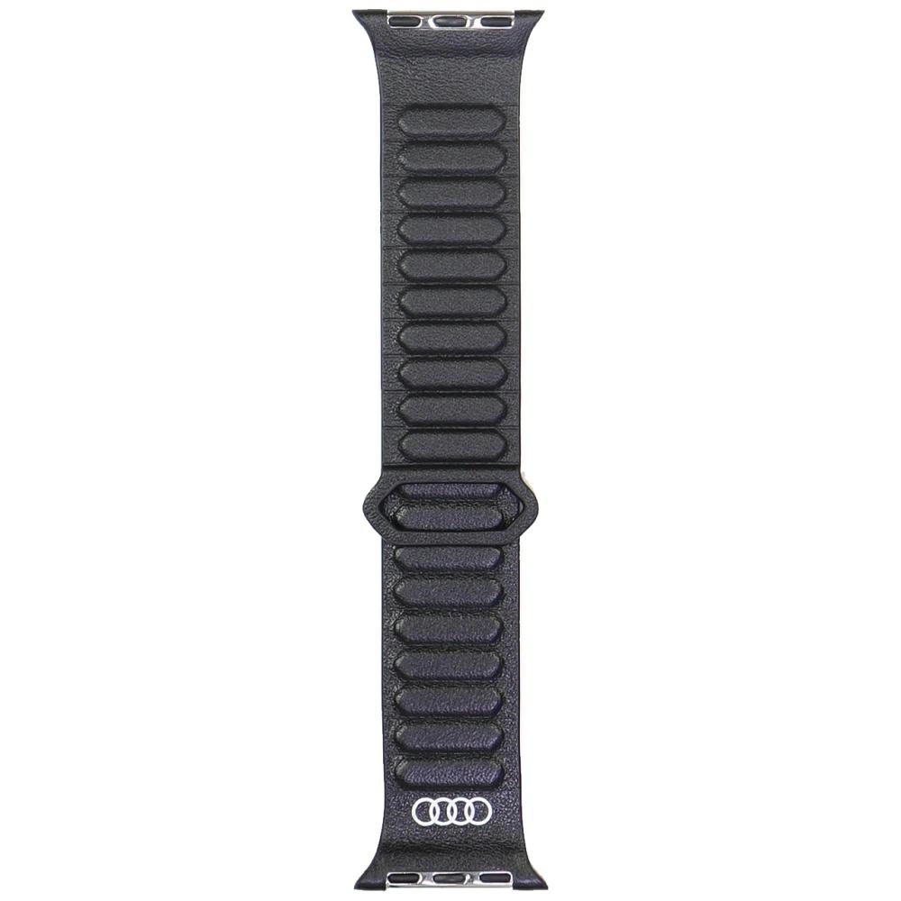 Audi Logo Genuine Leather Magnetic Ring Strap for Apple Watch 40 / 41 / 42 mm - Blackeng