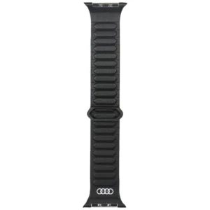 Audi Logo Genuine Leather Magnetic Ring Strap for Apple Watch 44 / 45 / 46 / 49 mm - Blackeng