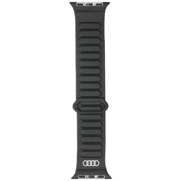 Audi Logo Synthetic Leather Magnetic Ring Strap for Apple Watch 40/41/42 mm - Blackeng