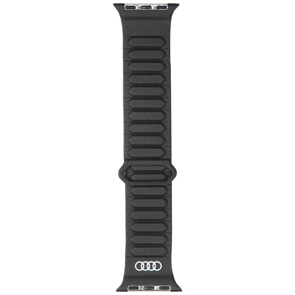 Audi Logo Synthetic Leather Magnetic Ring Strap for Apple Watch 40/41/42 mm - Blackeng