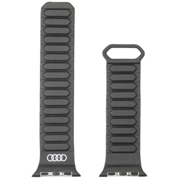 Audi Logo Synthetic Leather Magnetic Ring Strap for Apple Watch 40/41/42 mm - Blackeng