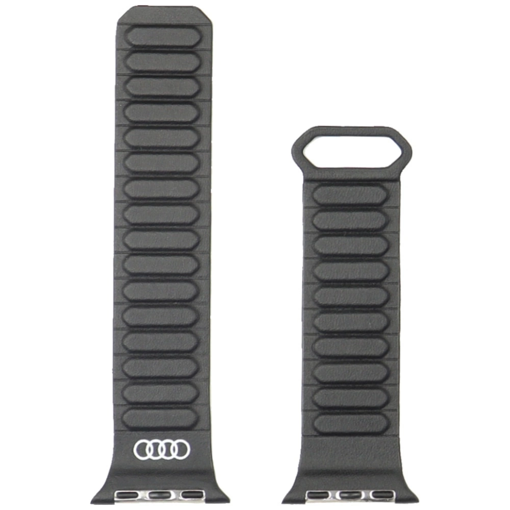 Audi Logo Synthetic Leather Magnetic Ring Strap for Apple Watch 40/41/42 mm - Blackeng