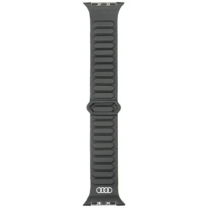 Audi Logo Synthetic Leather Magnetic Ring Strap for Apple Watch 44/45/46/49 mm - Blackeng