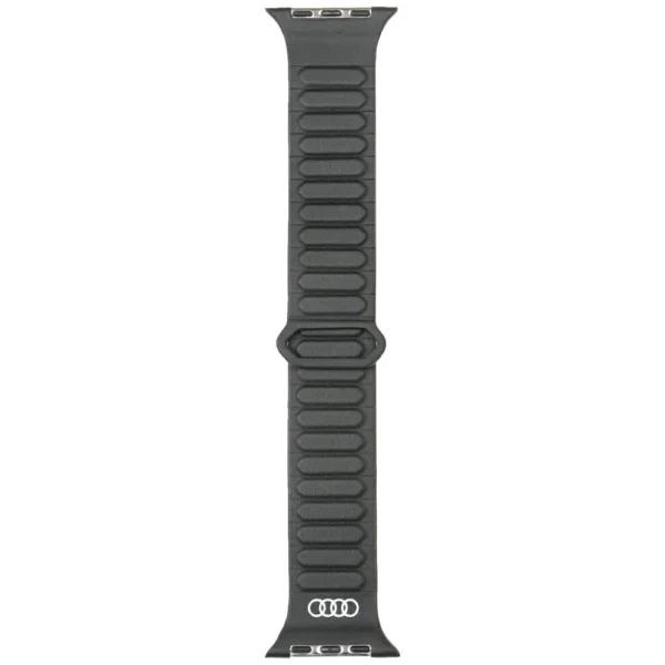 Audi Logo Synthetic Leather Magnetic Ring Strap for Apple Watch 44/45/46/49 mm - Blackeng
