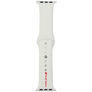 Audi Sport Red Logo Silicone Watch Strap for Apple Watch 40 / 41 / 42 mm - whiteeng
