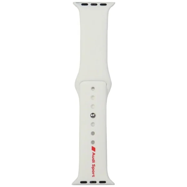 Audi Sport Red Logo Silicone Watch Strap for Apple Watch 40 / 41 / 42 mm - whiteeng