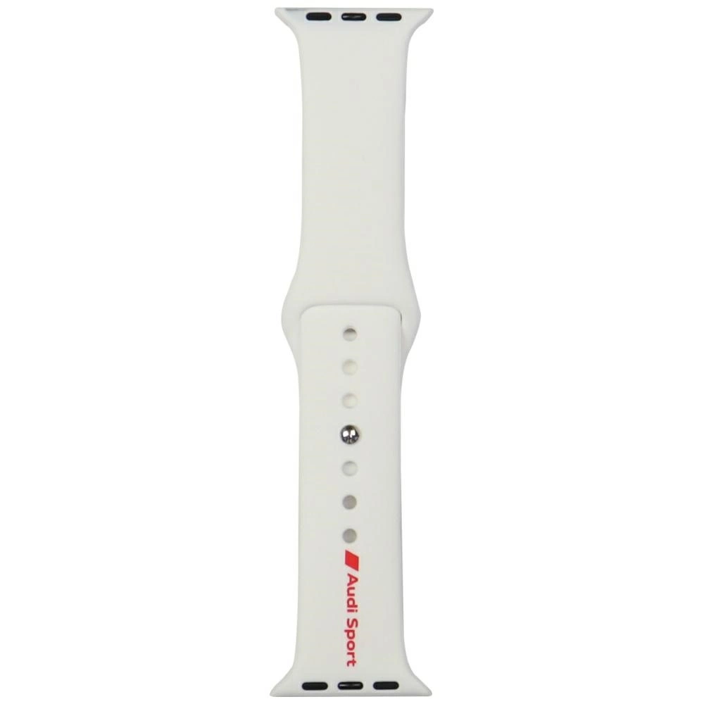 Audi Sport Red Logo Silicone Watch Strap for Apple Watch 40 / 41 / 42 mm - whiteeng
