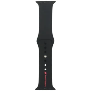 Audi Sport Red Logo Silicone Watch Strap for Apple Watch 40 / 41 / 42 mm - blackeng