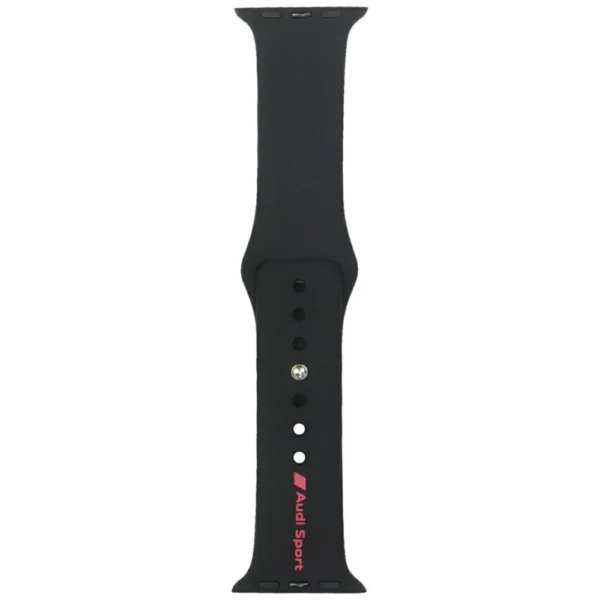 Audi Sport Red Logo Silicone Watch Strap for Apple Watch 40 / 41 / 42 mm - blackeng