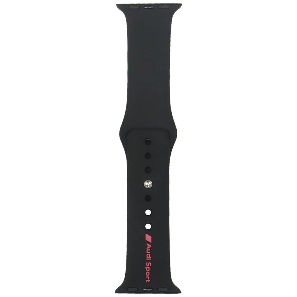 Audi Sport Red Logo Silicone Watch Strap for Apple Watch 40 / 41 / 42 mm - blackeng