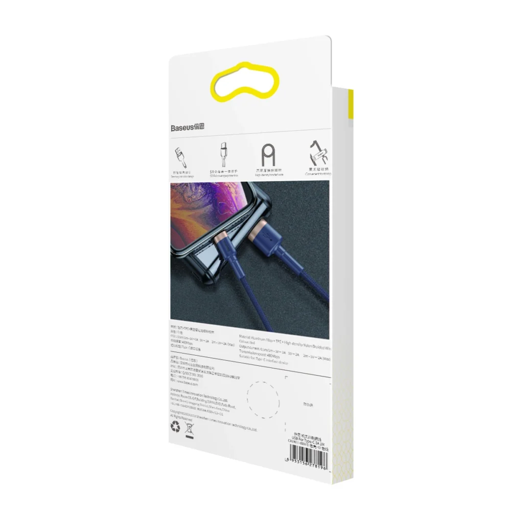 Baseus Cafule USB-A / Lightning 2.4A QC 3.0 cable 1 m - blue-goldeng