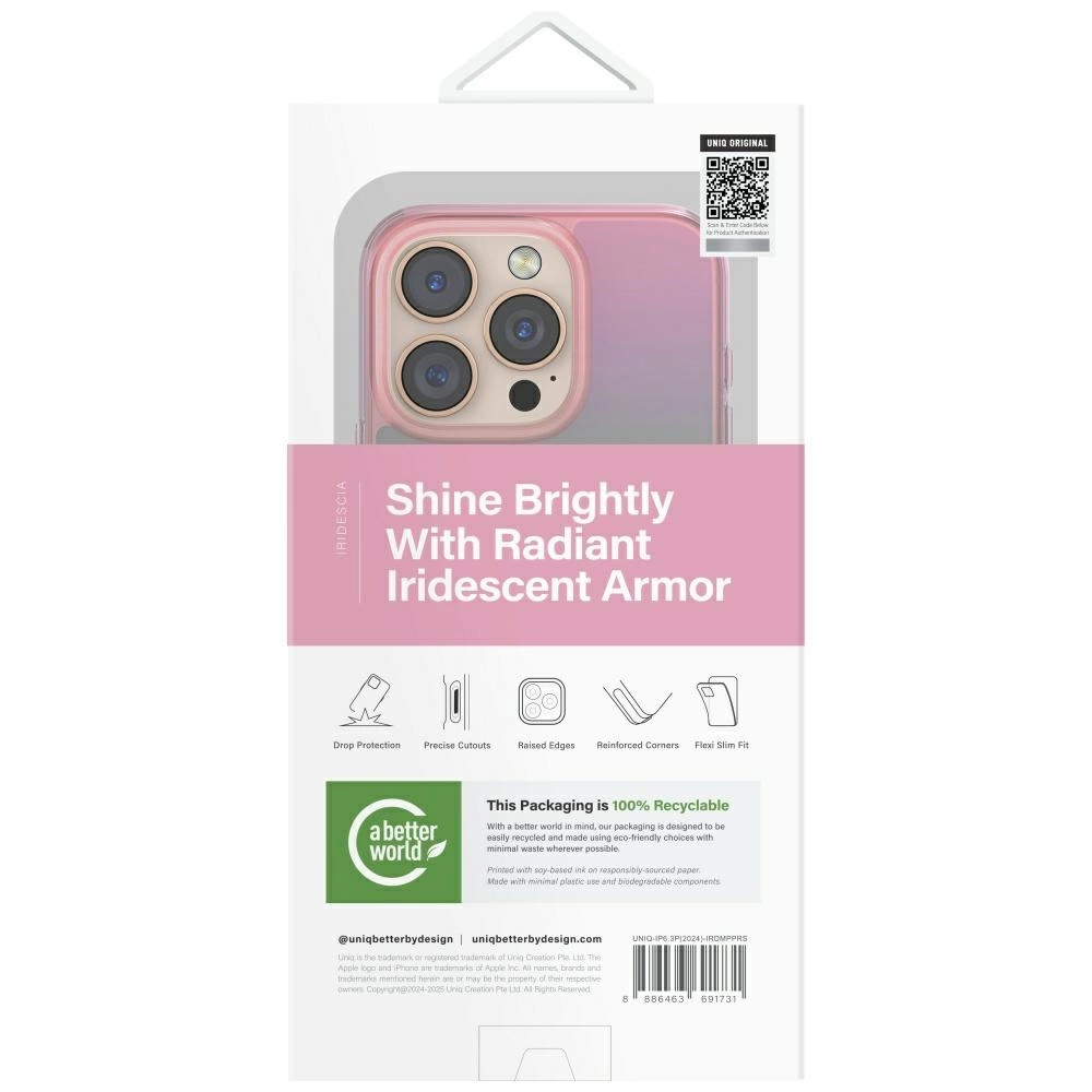Uniq Iridescia Magclick Charging Case for iPhone 16 Pro - Pinkeng